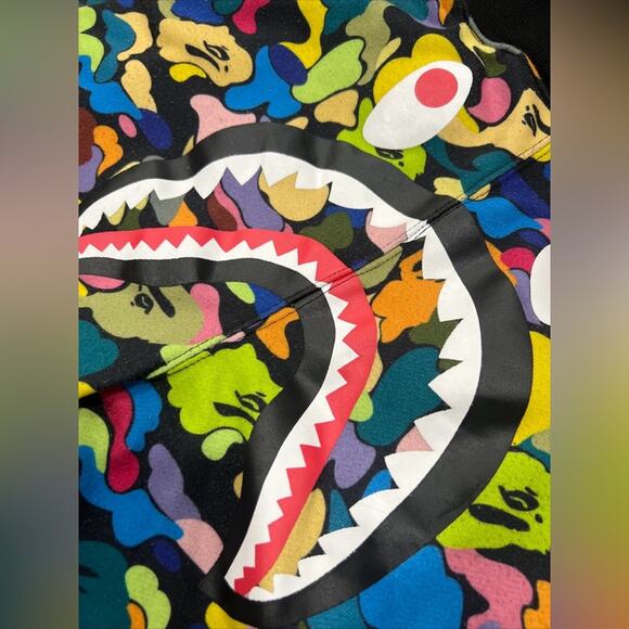 A Bathing Ape Multi-Color Camo Shark Shorts - Picture 12 of 13
